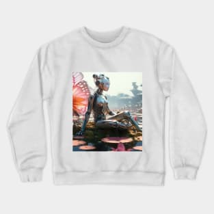 Robot & Water Lilies Crewneck Sweatshirt